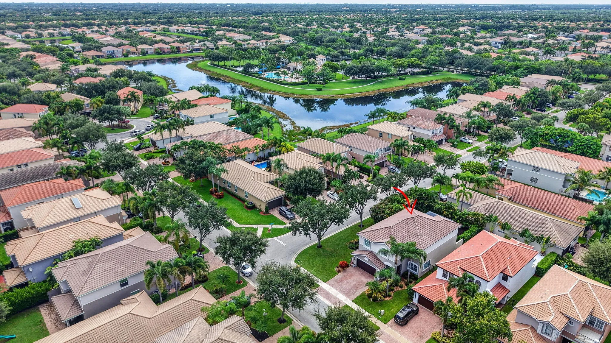 Aerial | Corner Lot Beside Community Lake