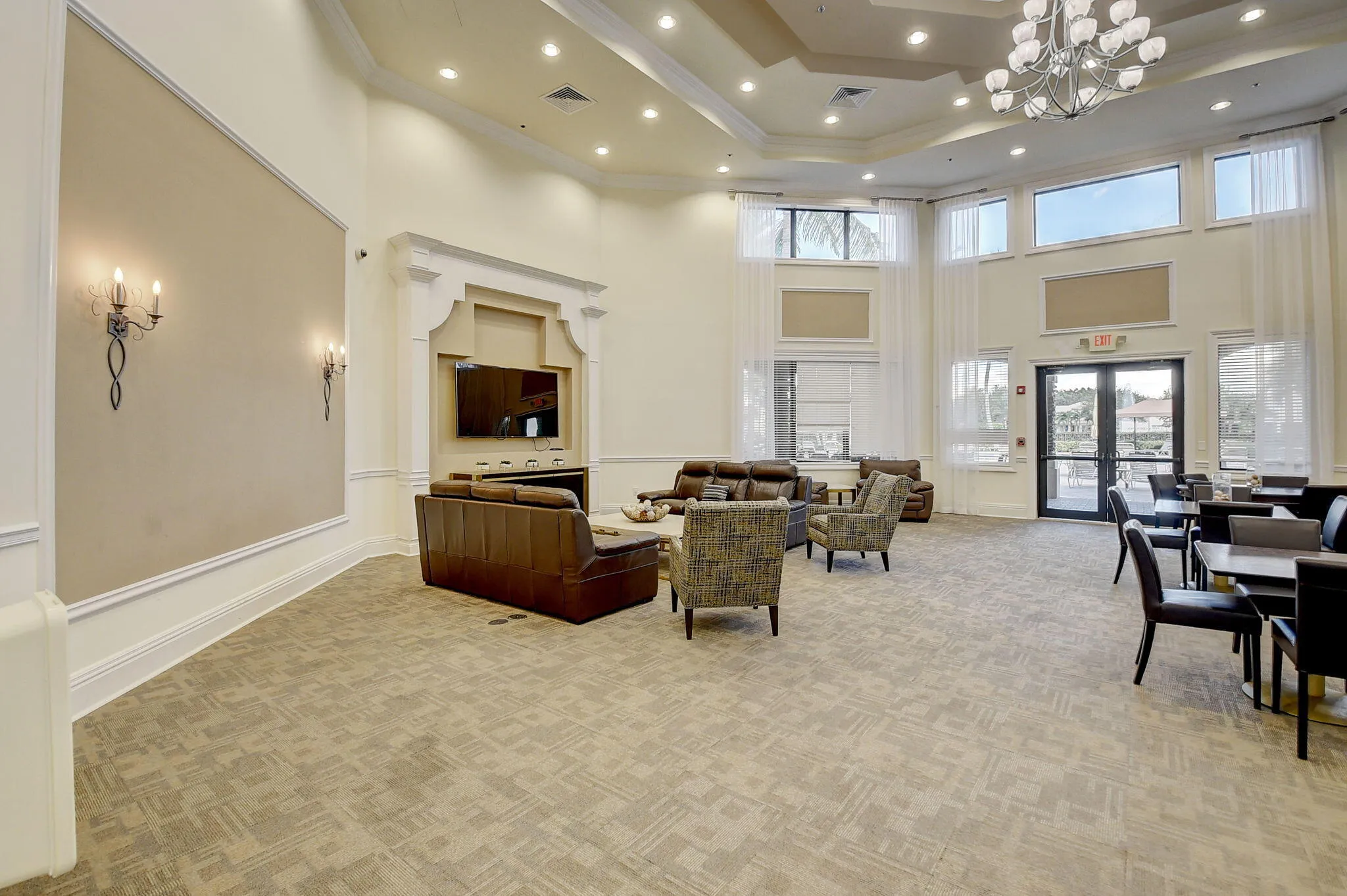 Clubhouse Social Lounge with Fireplace