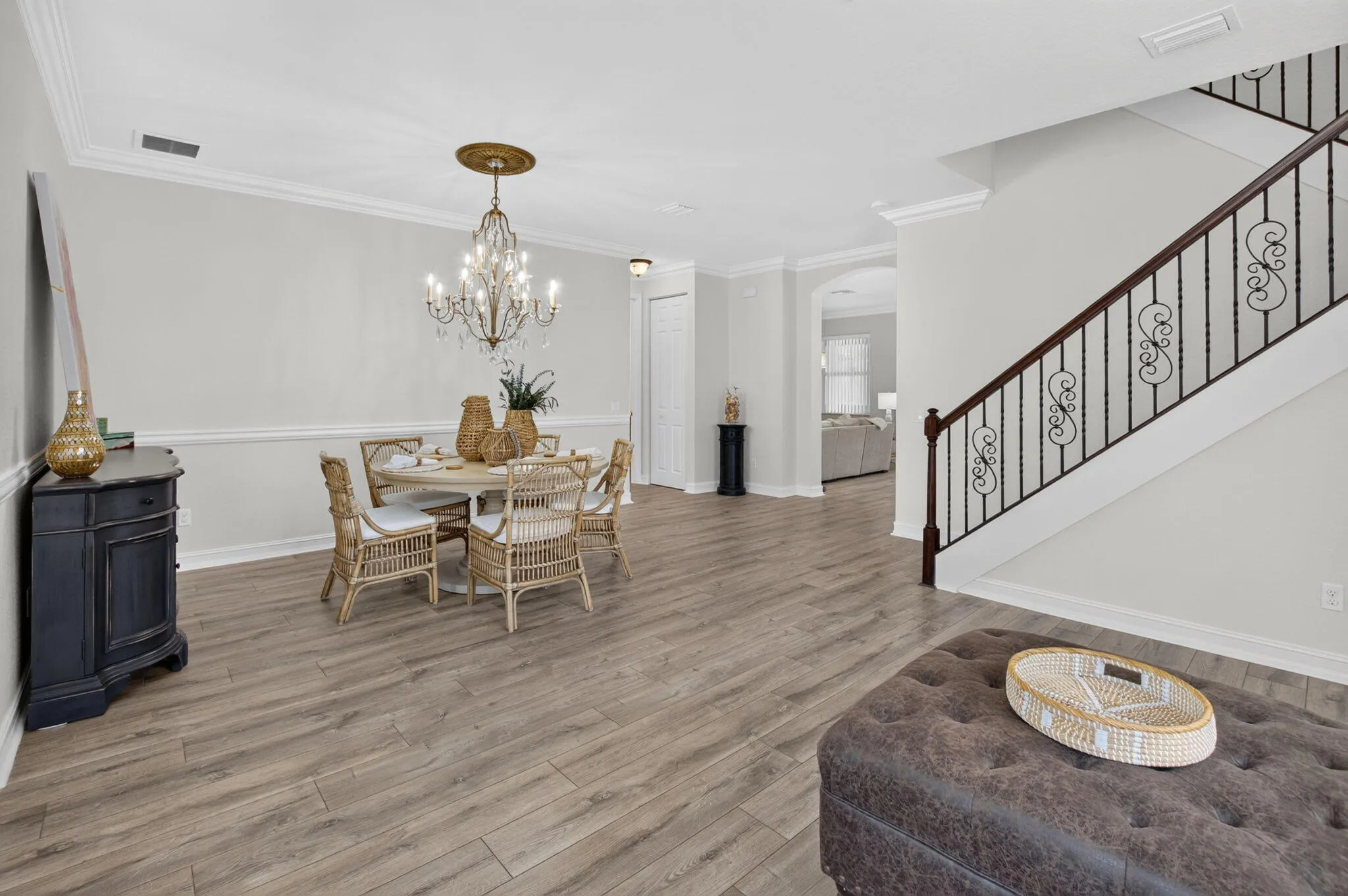 Dining Room Opens to Foyer and Family Room