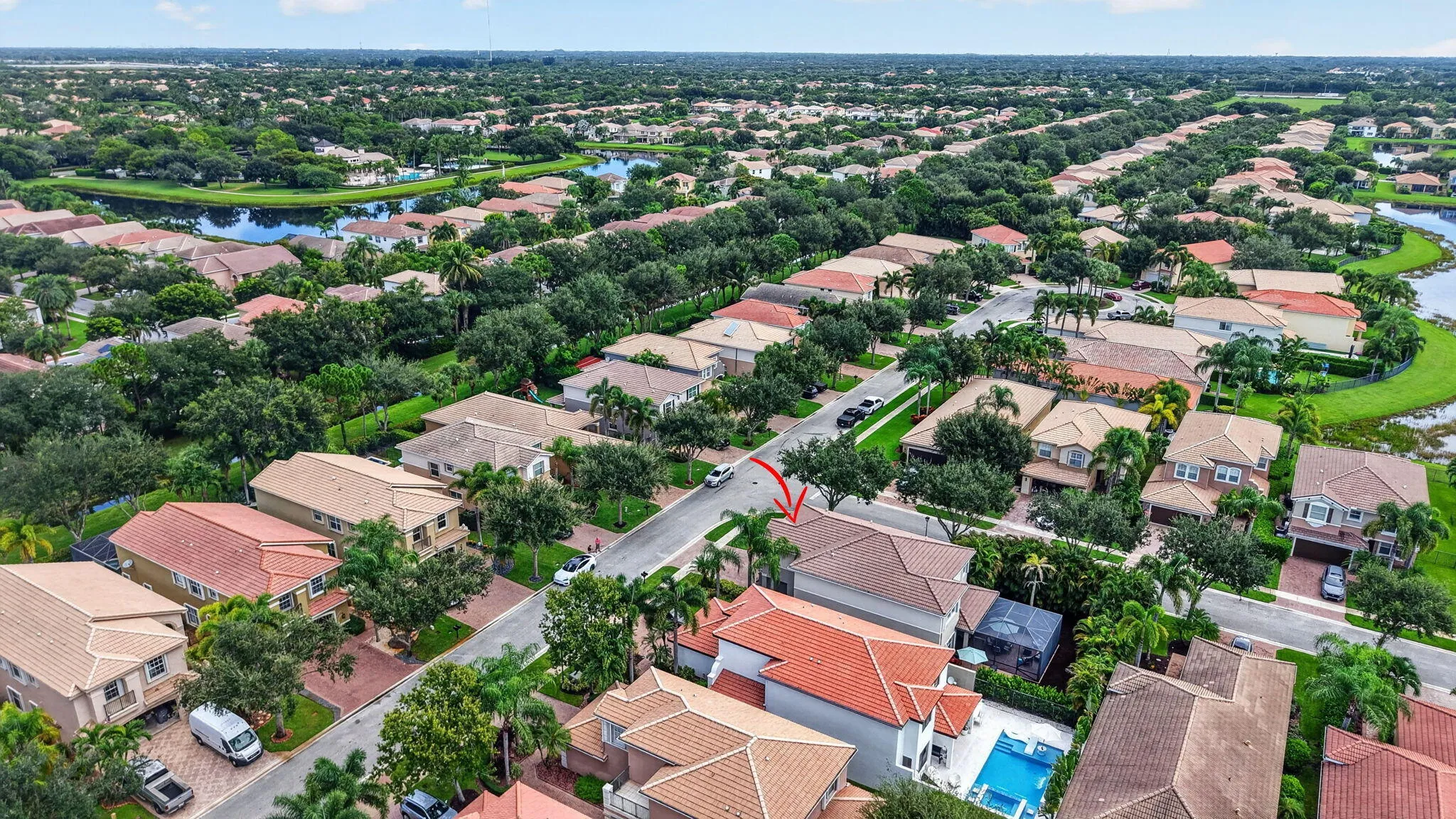 Aerial | Sidewalk-Lined Streets in Canyon Springs