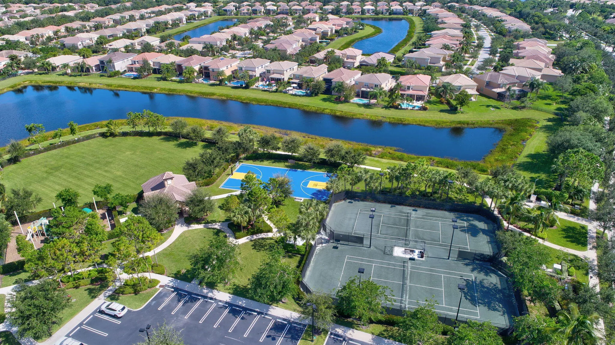 Aerial | Courts, Lakes & Canyon Springs Homes