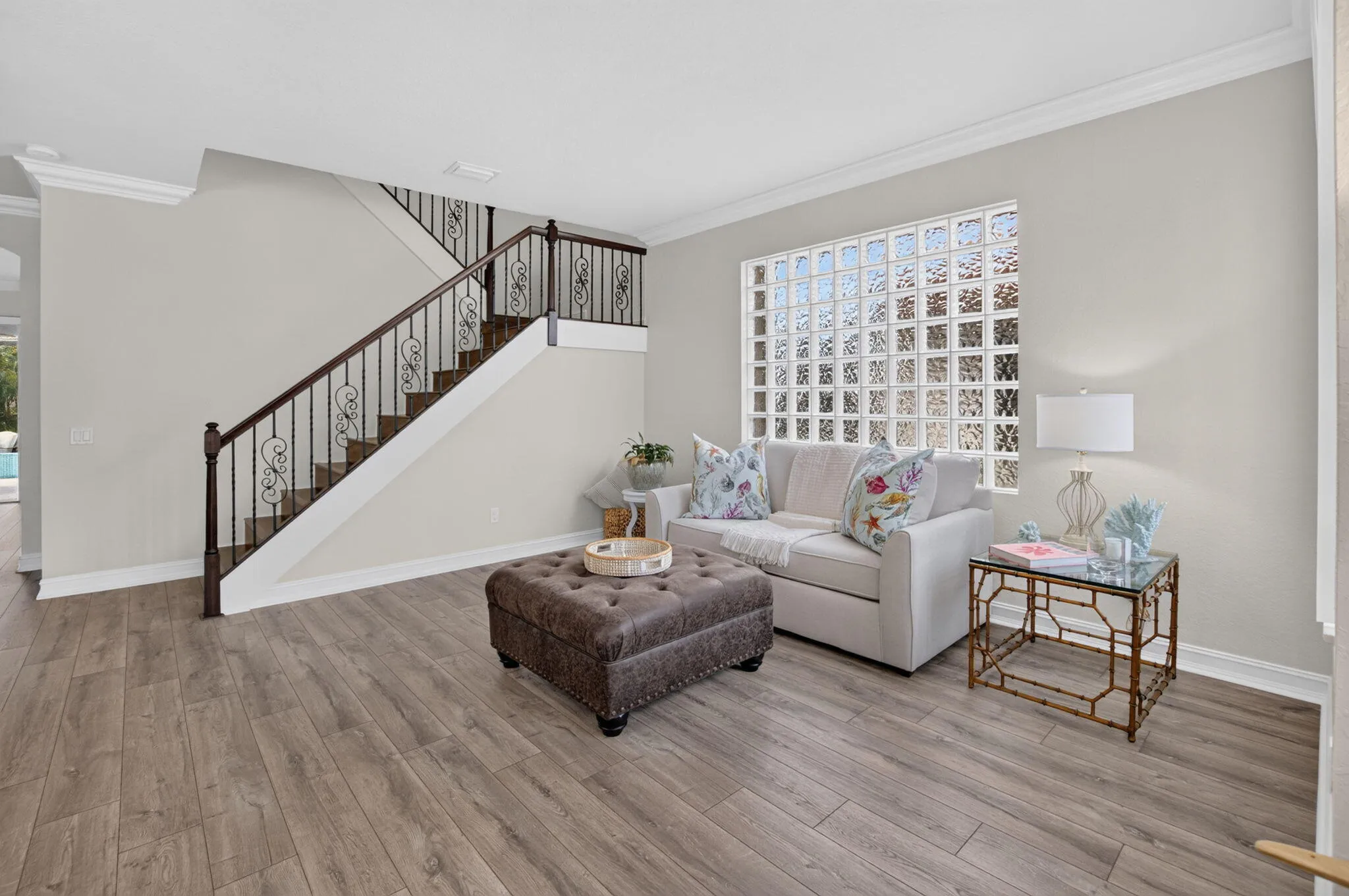 Living Room | Iron Baluster Staircase