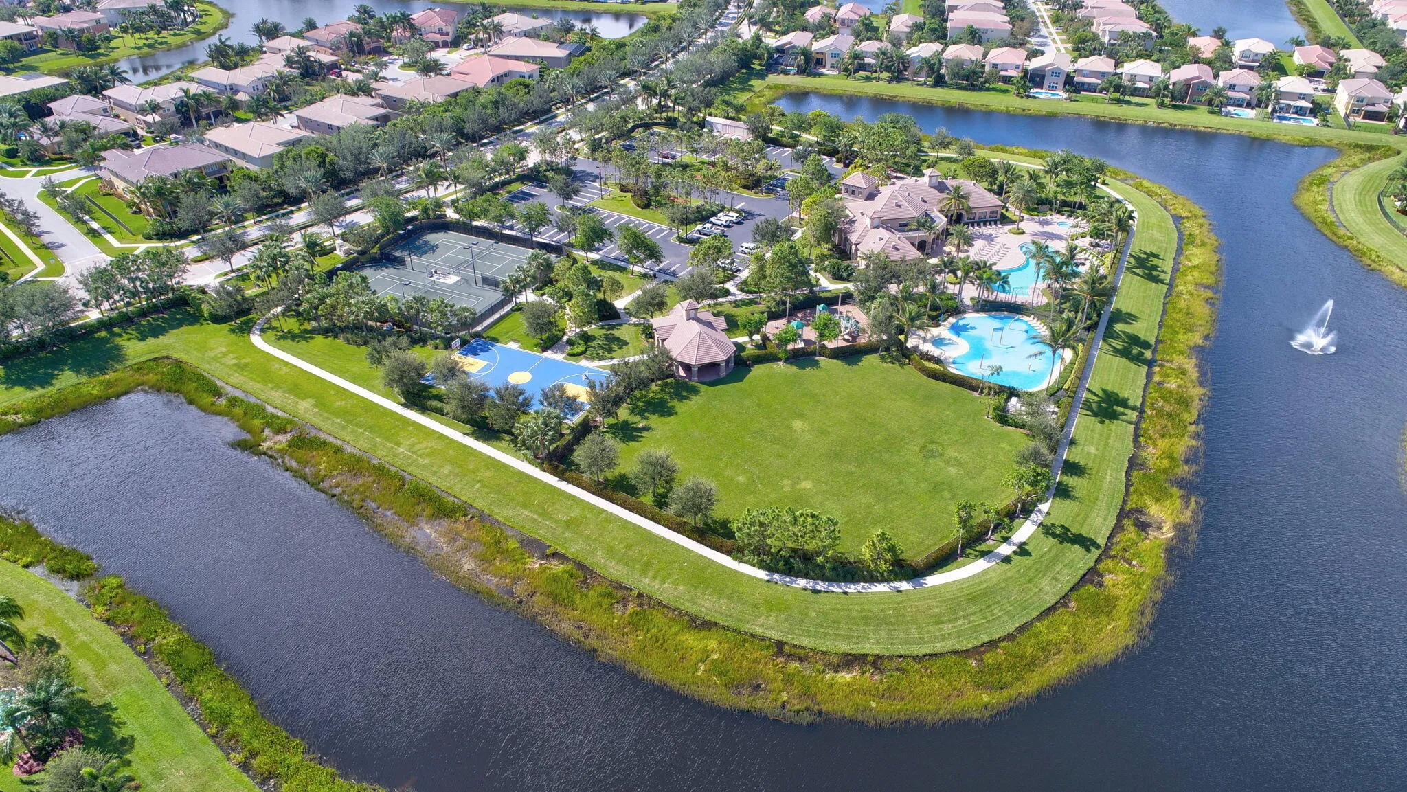 Aerial | Clubhouse, Pools, Tennis & Lake