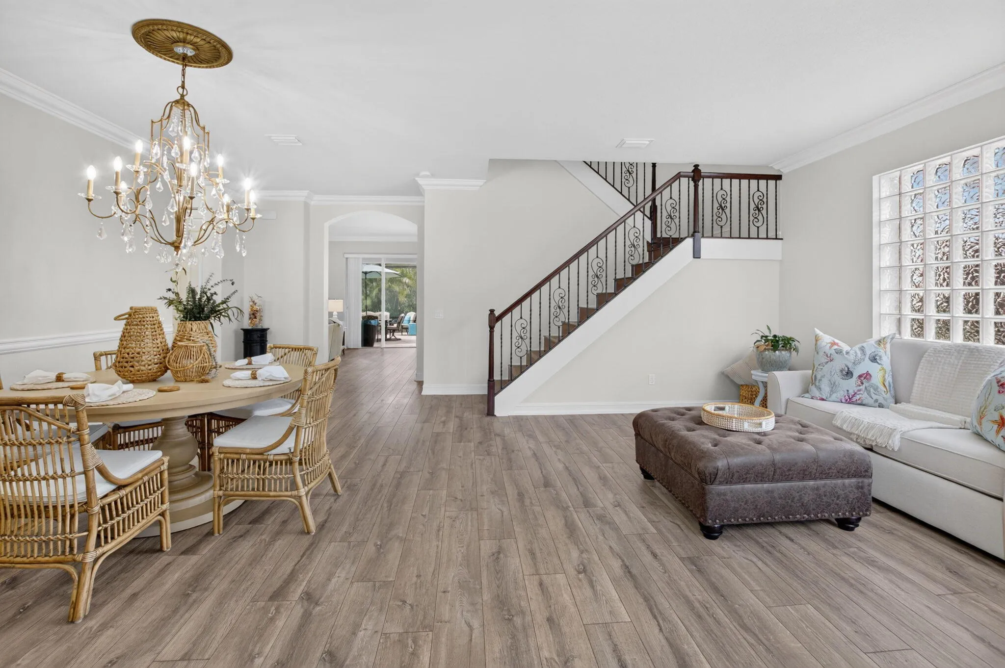 Open Sight Line: Dining, Stairs & Living Room