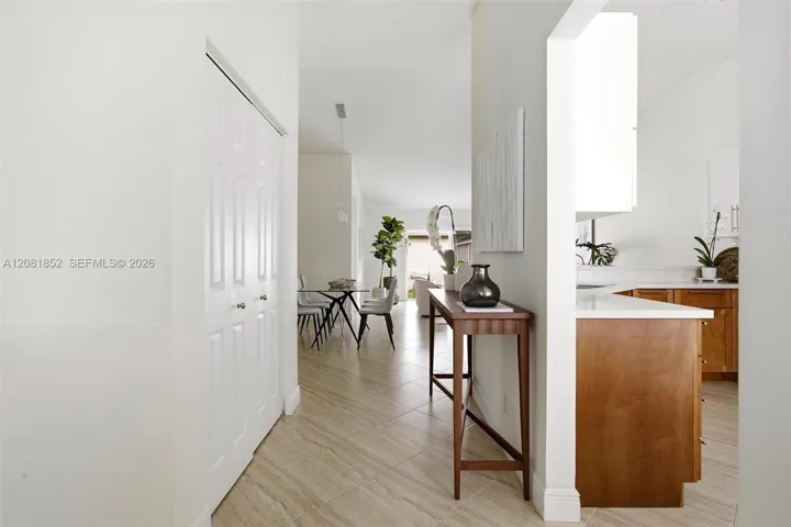 Welcoming foyer with elegant console table sets the tone for the home.