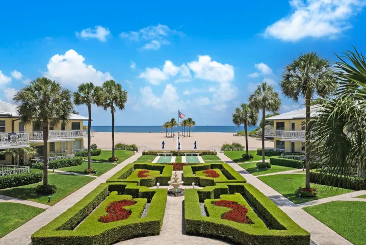 Beautiful views of garden, beach and ocean.
