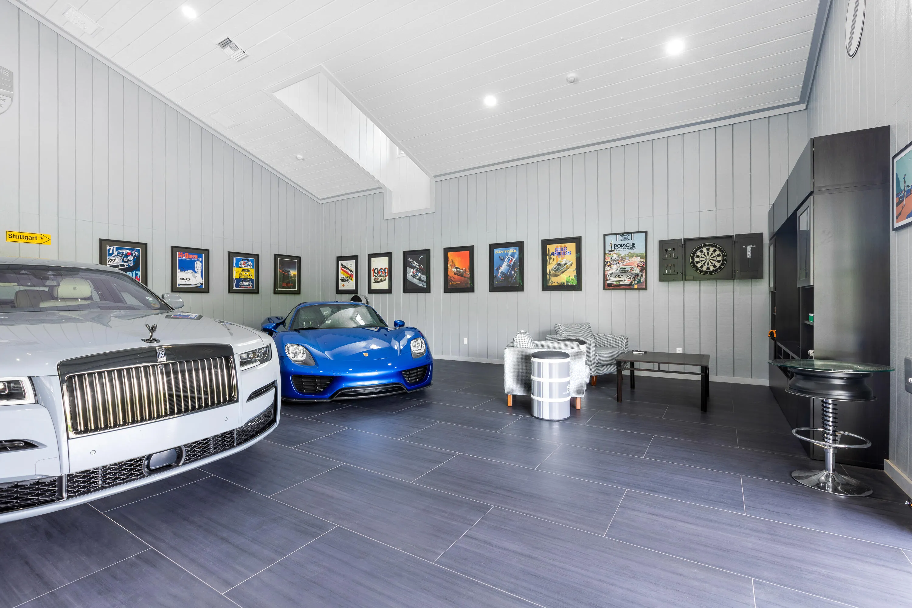 9-car finished garage with AC & double lift