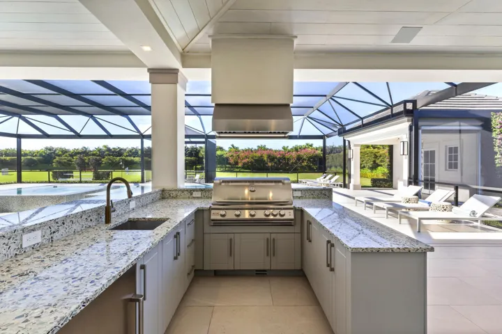Outdoor kitchen at pool area