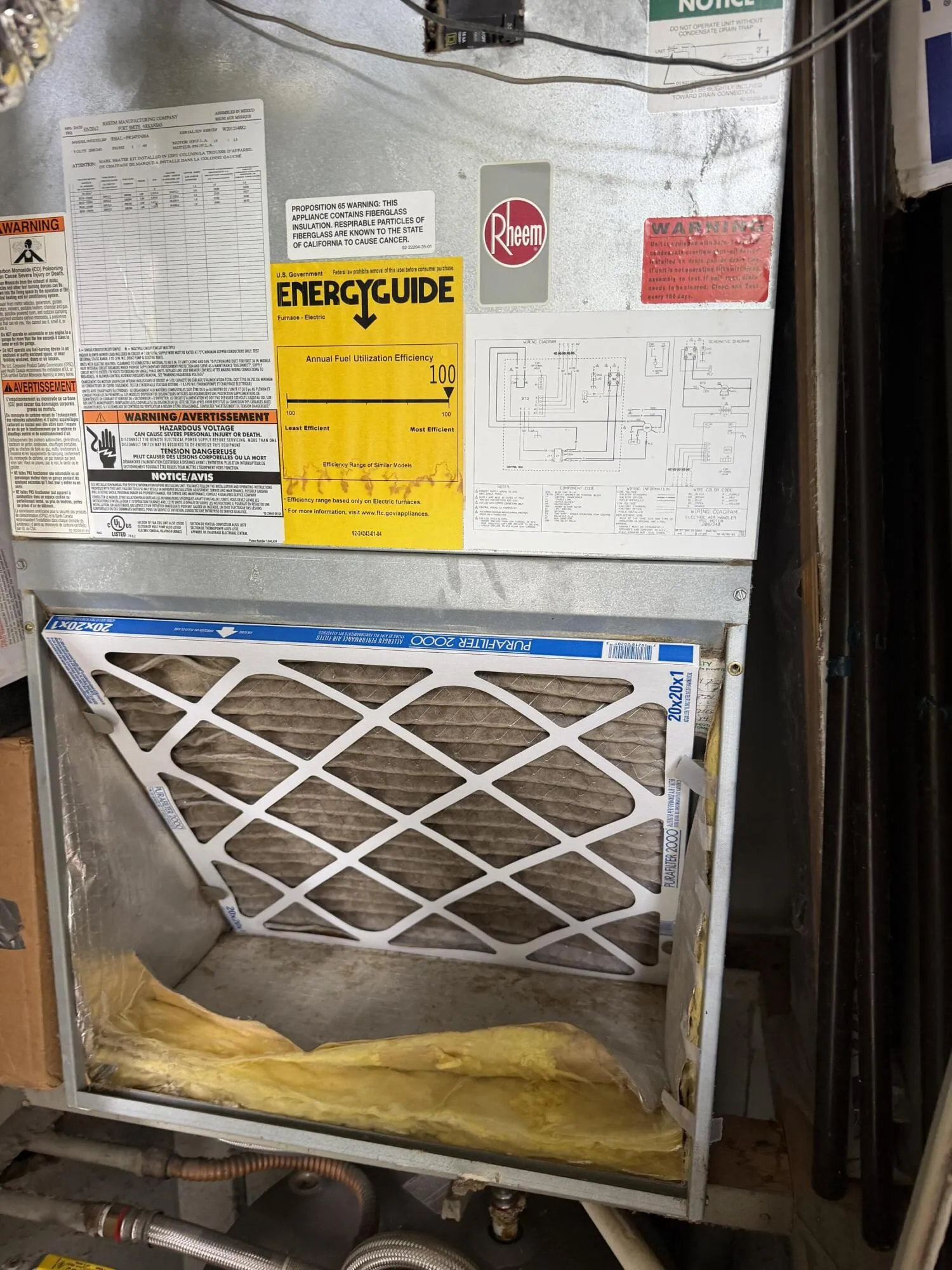 A/C in utility closet on catwalk