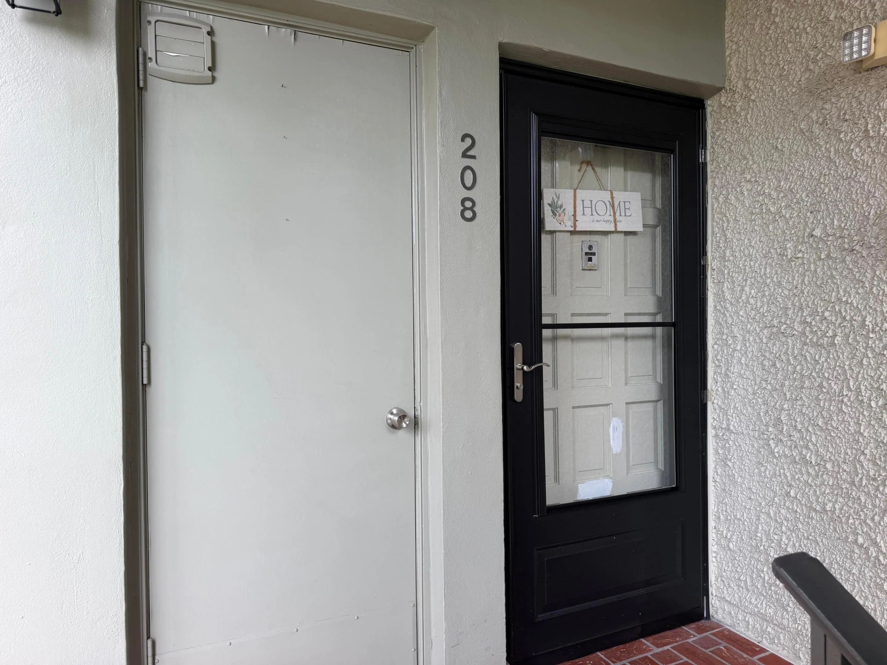 Front door atop of steps