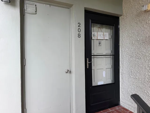 Front door atop of steps