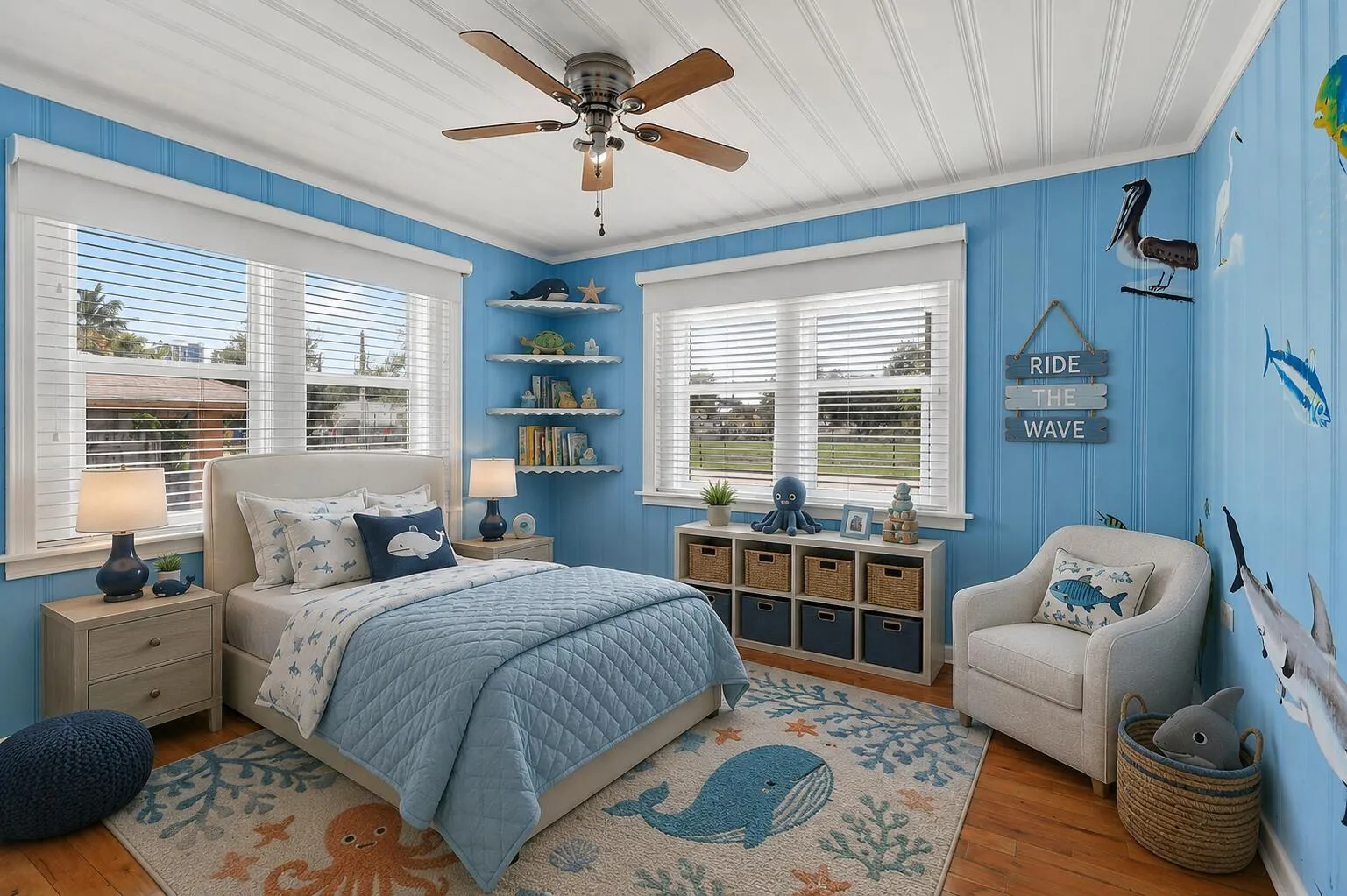 Virtually Staged Guest Bedroom