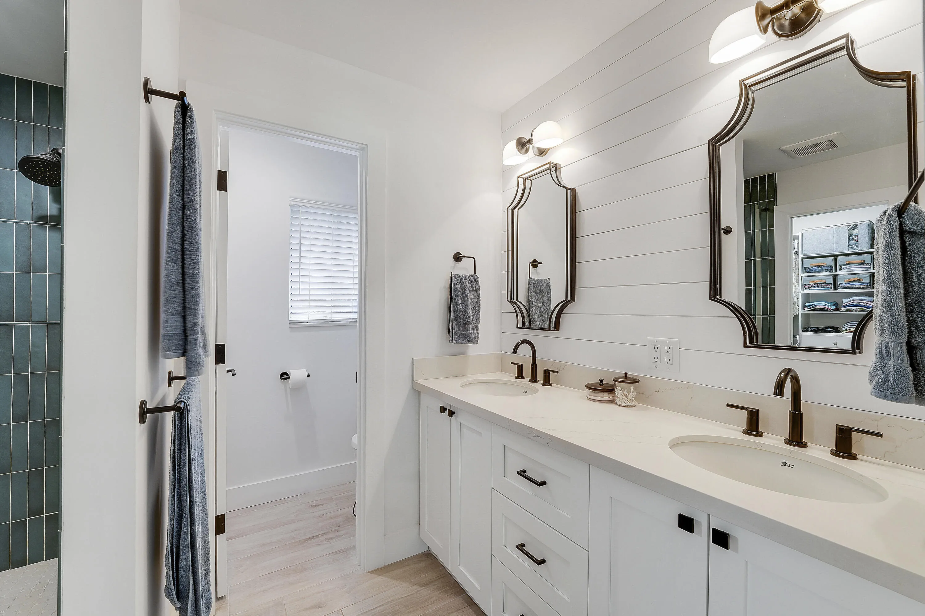 Dual Sinks with large walk in shower