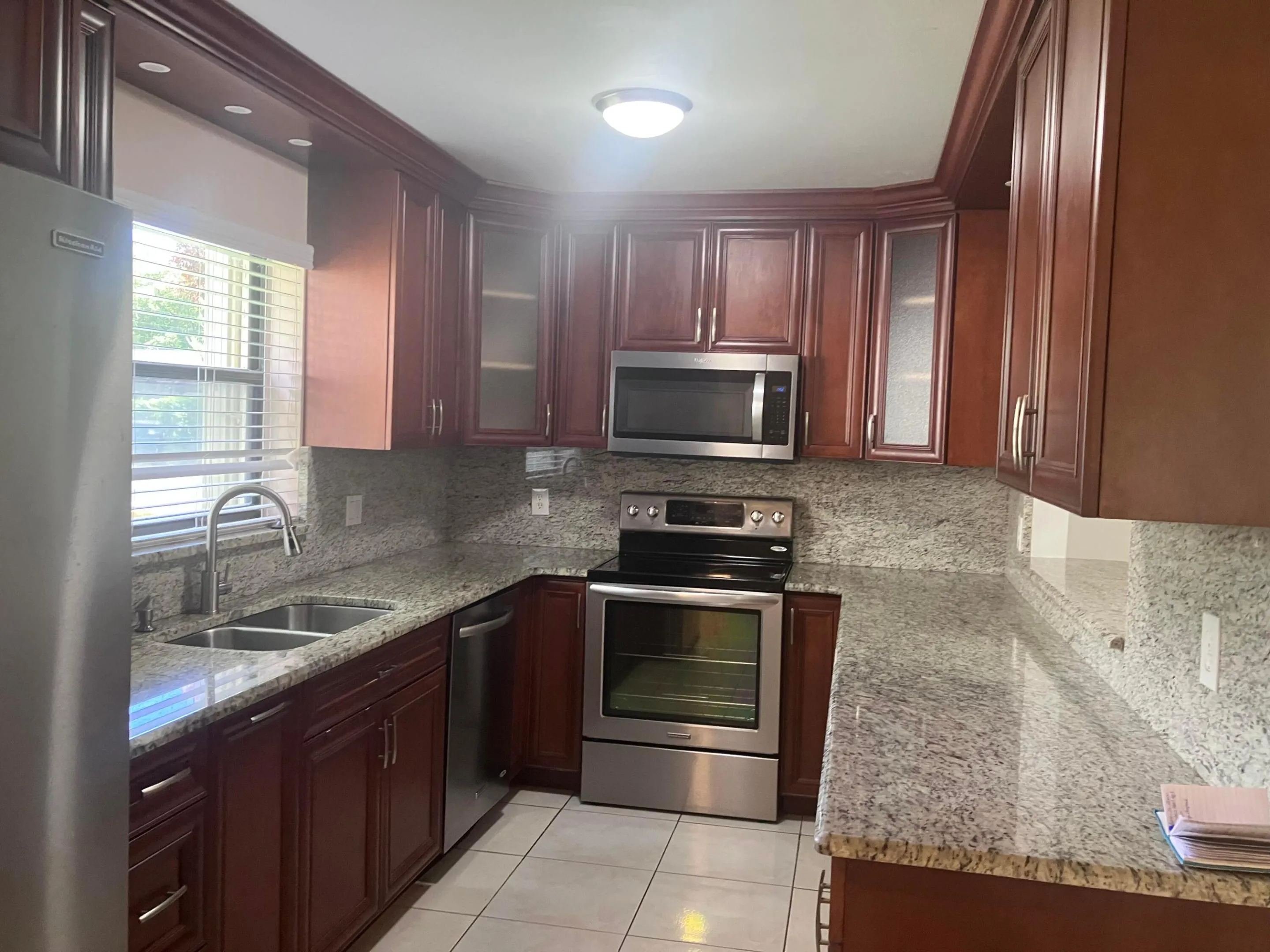 Kitchen with granite countertops