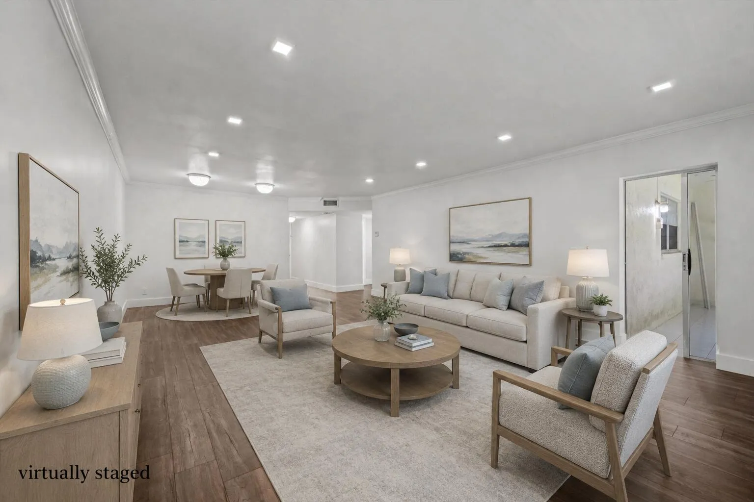 Virtually Staged Living Dining Area