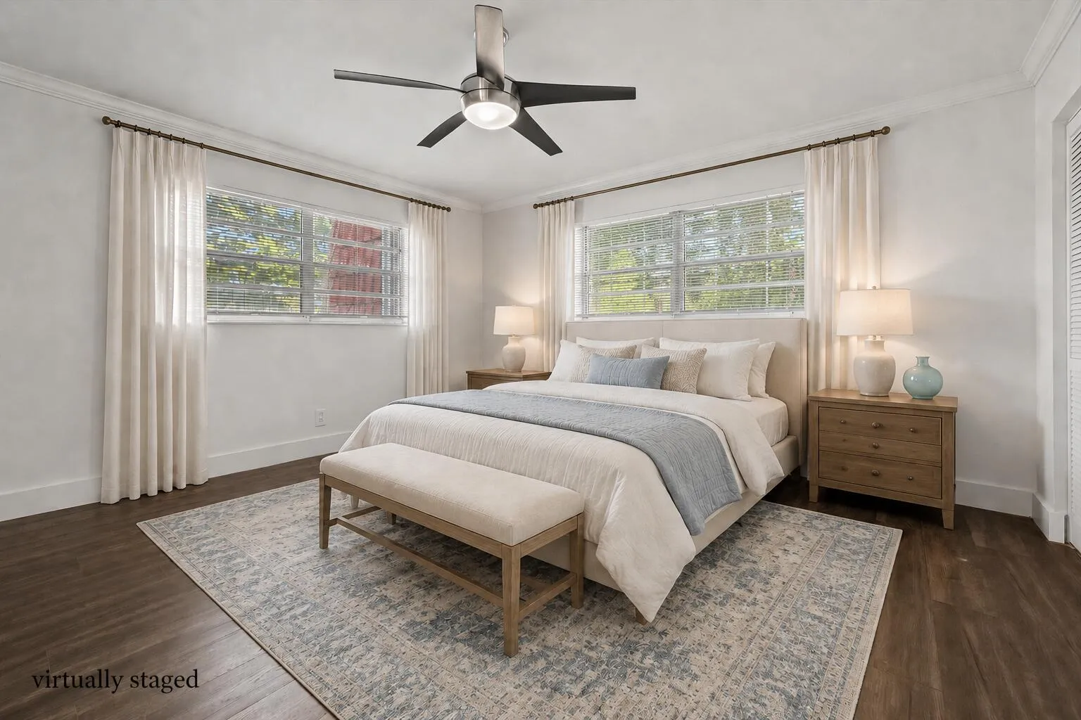 Virtually Staged Master Bedroom