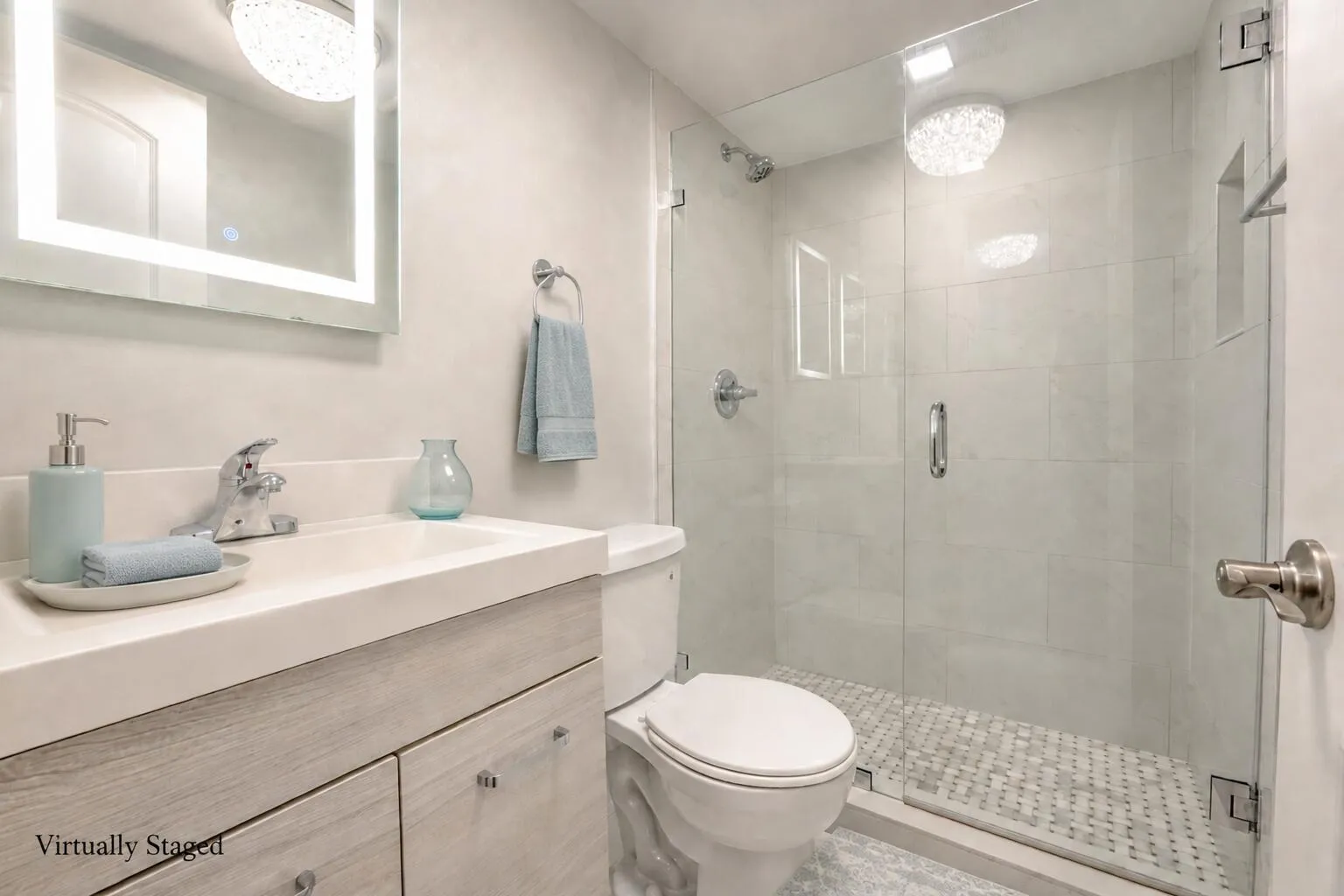 Virtually staged bathroom