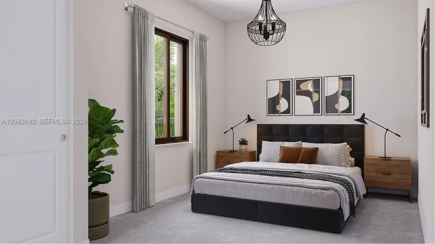 Located in a corner on the first floor, this bedroom suite offers privacy and personal space for relaxation. It includes a practical closet and an adjoining bathroom.
