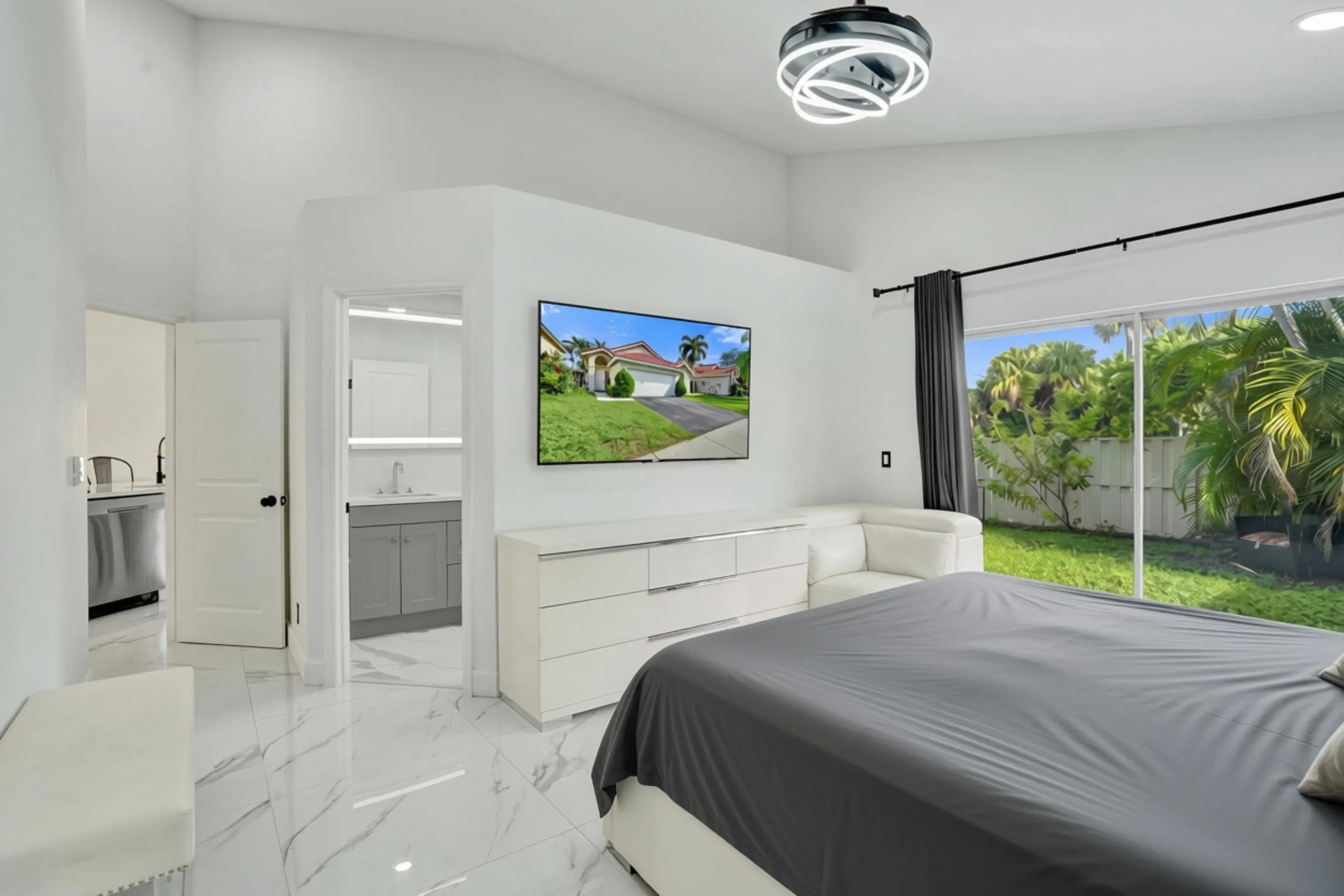 bedroom with outside a