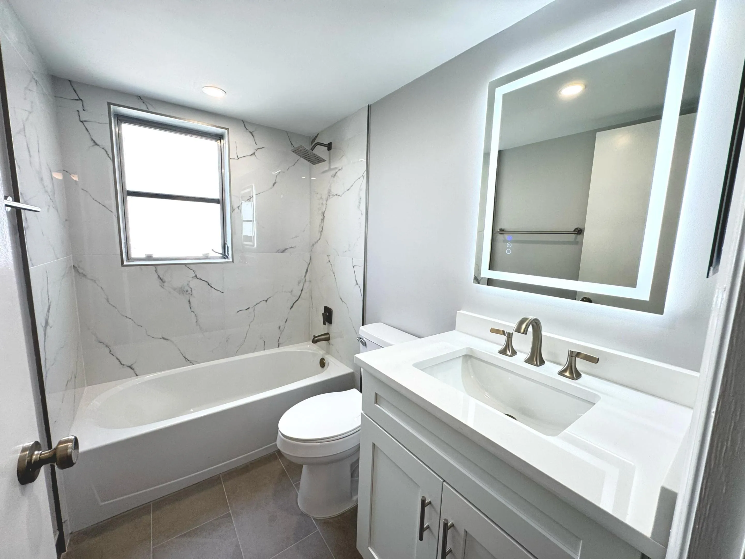 fully renovated second bathroom.