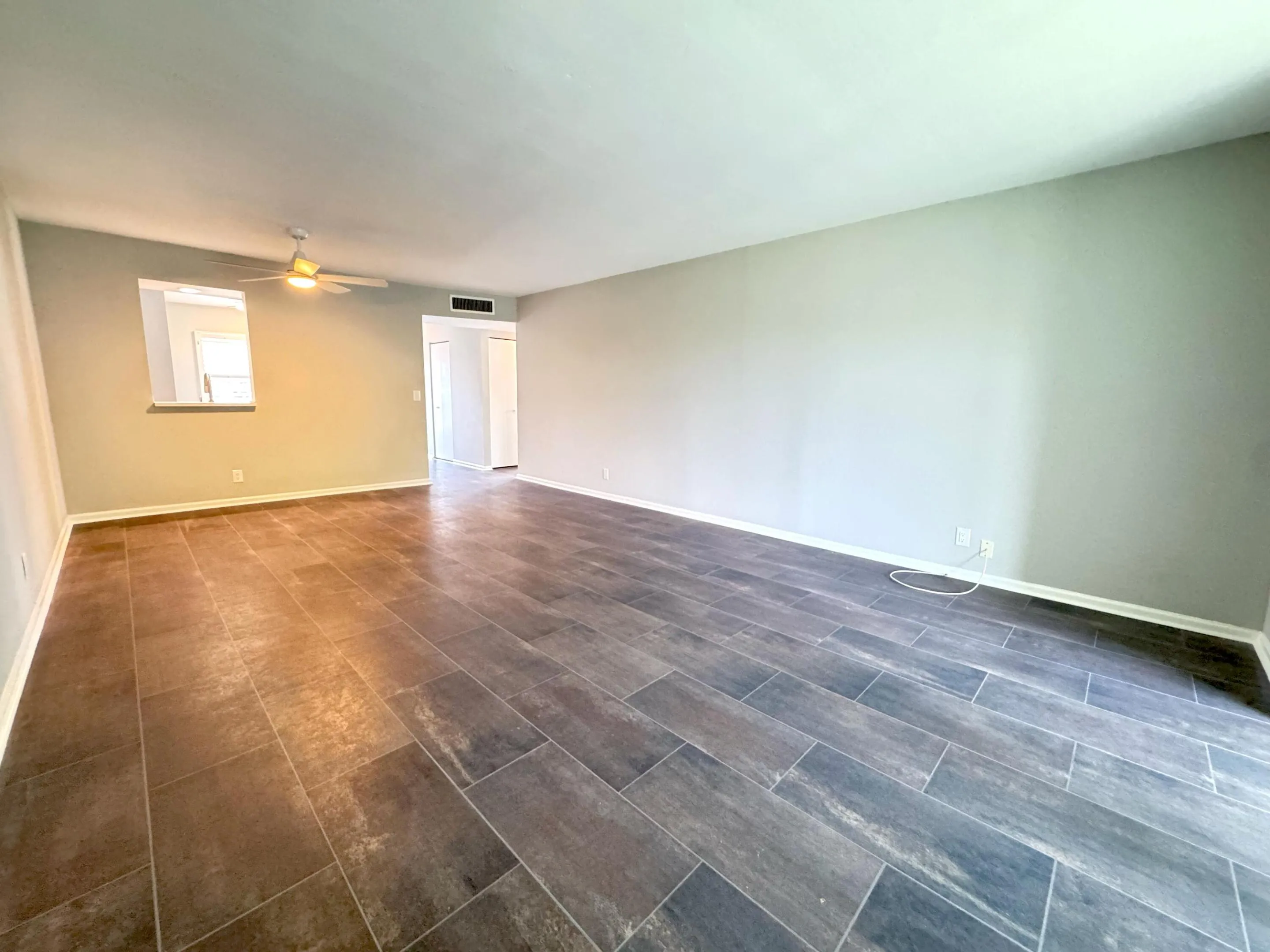 lots of wall space for art work, large television, furniture placement, etc