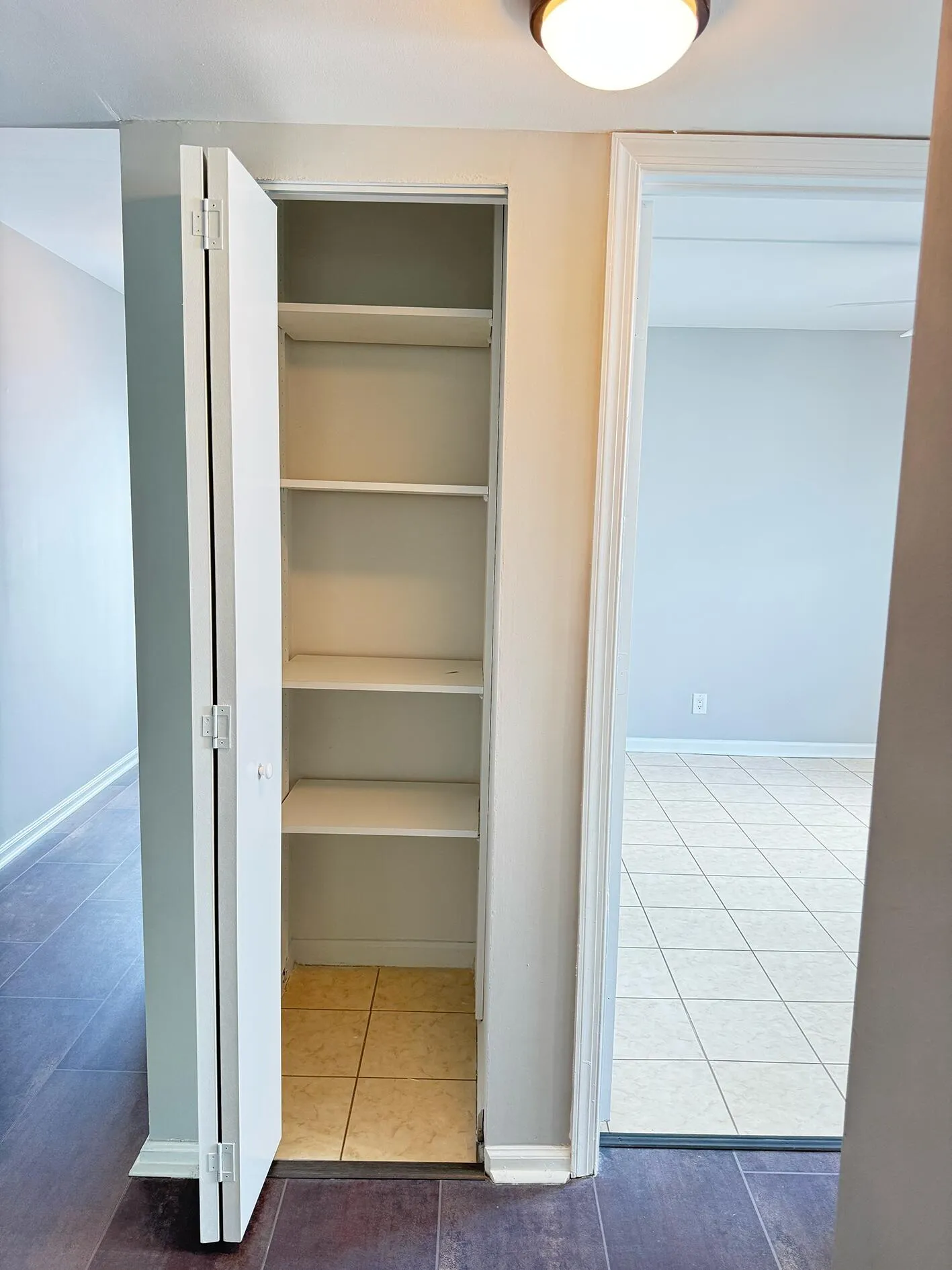 linen closet in the hallway