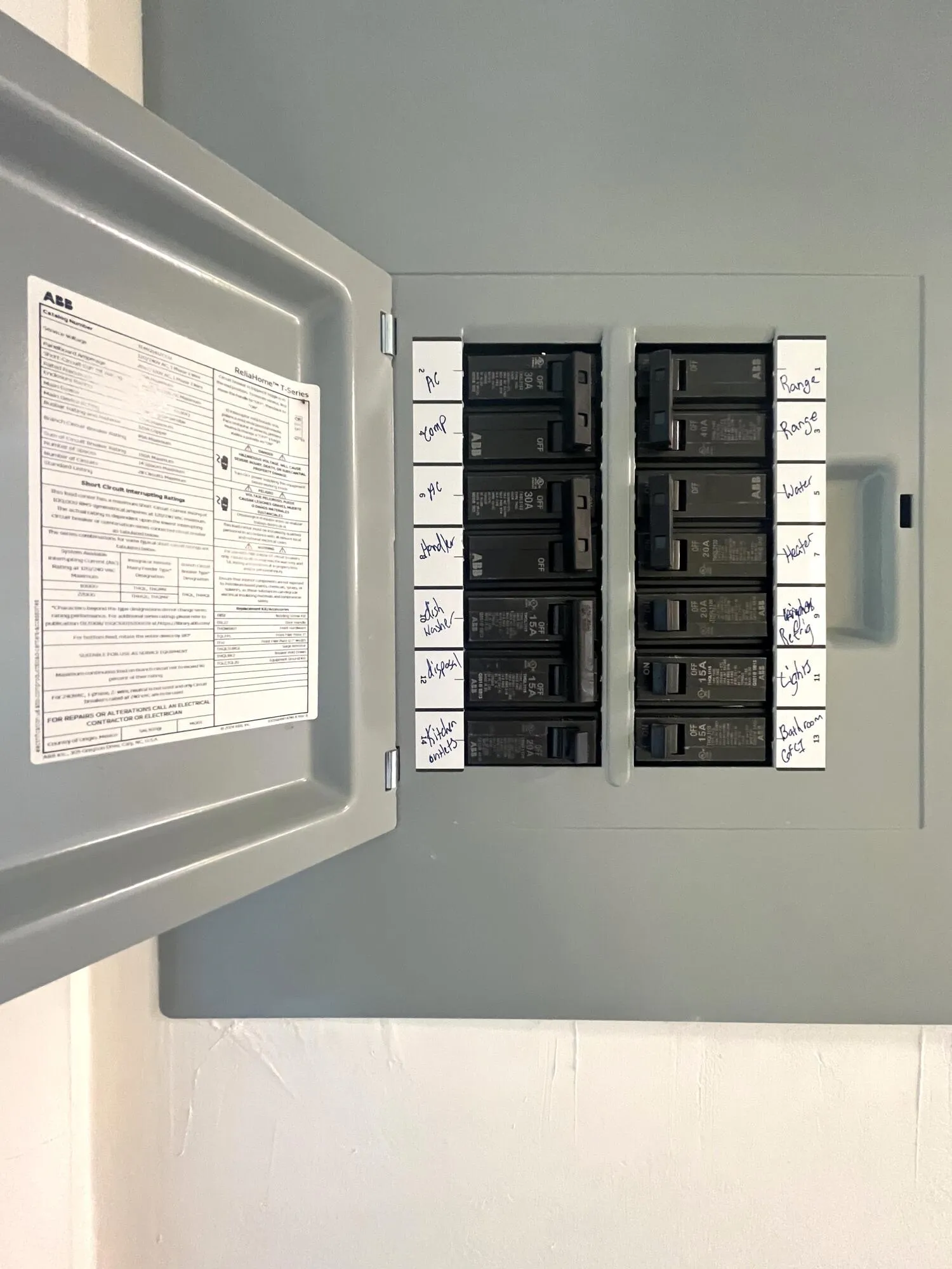 GE brand electric panel