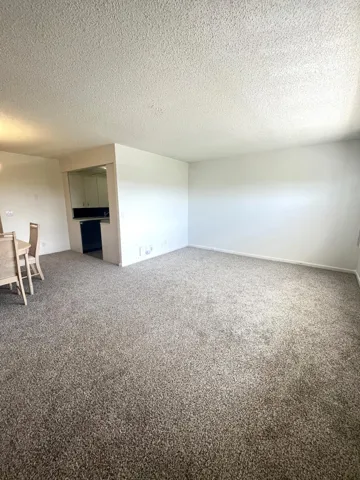 living area facing kitchen and dining