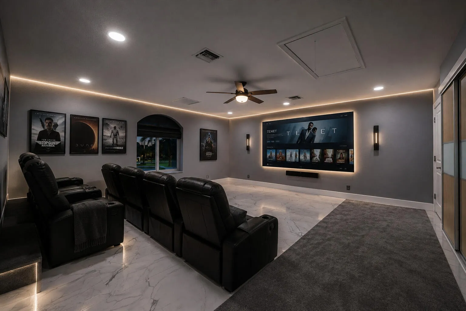 staged movie theater