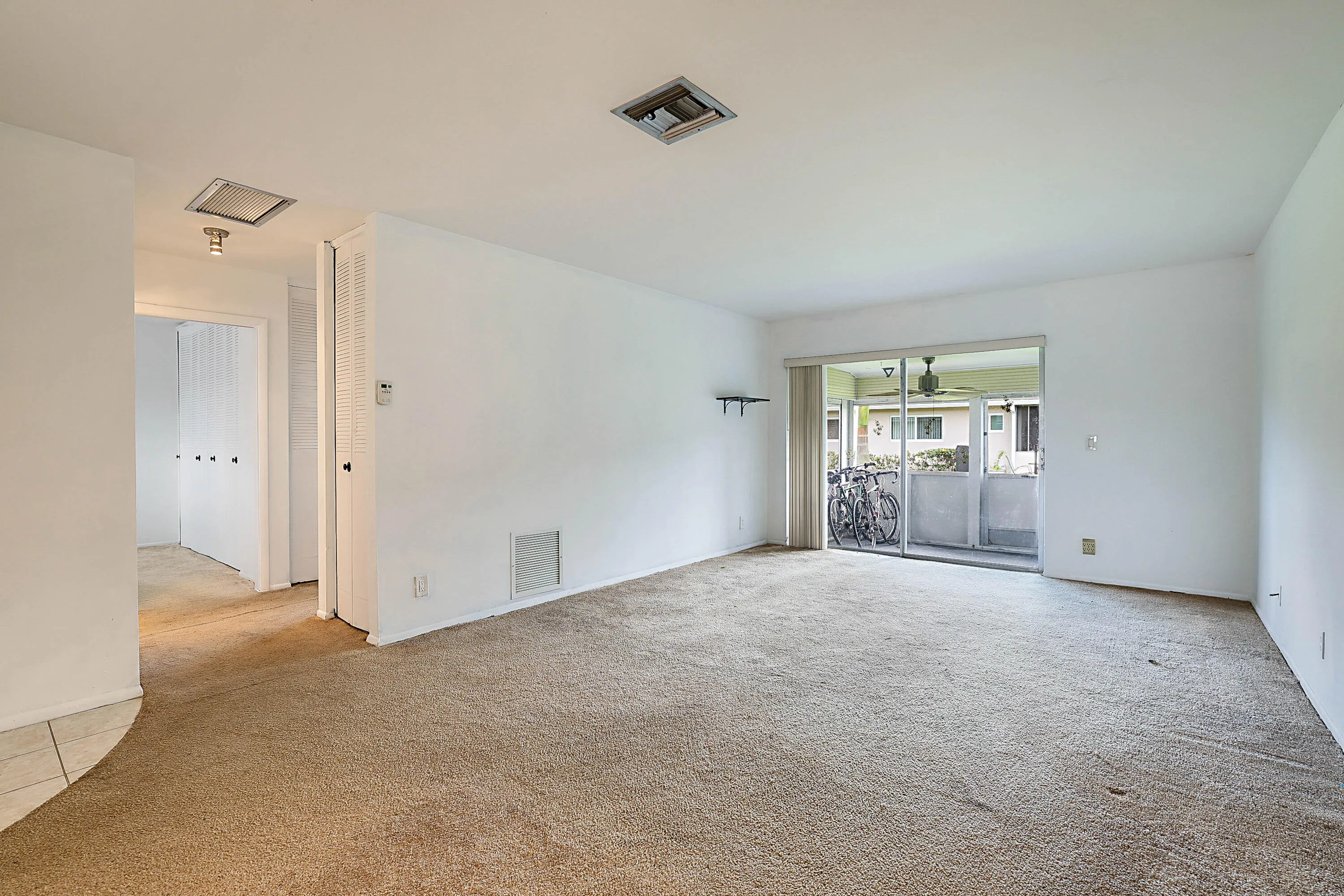 Sliding glass door to exterior patio