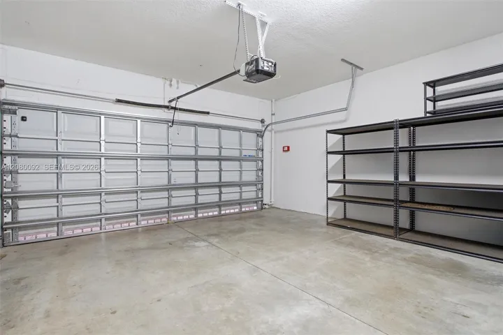 Two Car Garage with Shelving