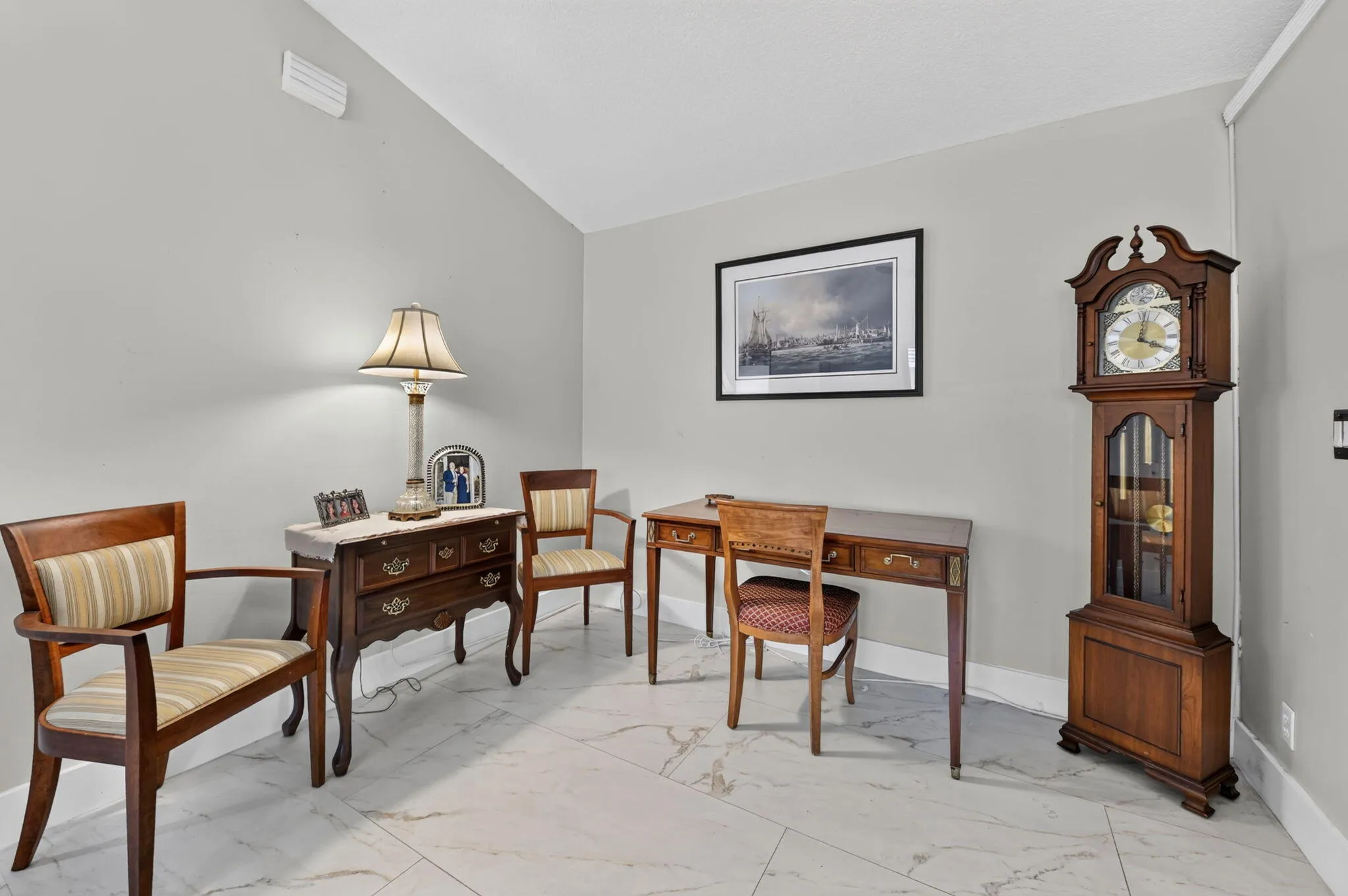 Versatile for breakfast nook, extended living room or office space.