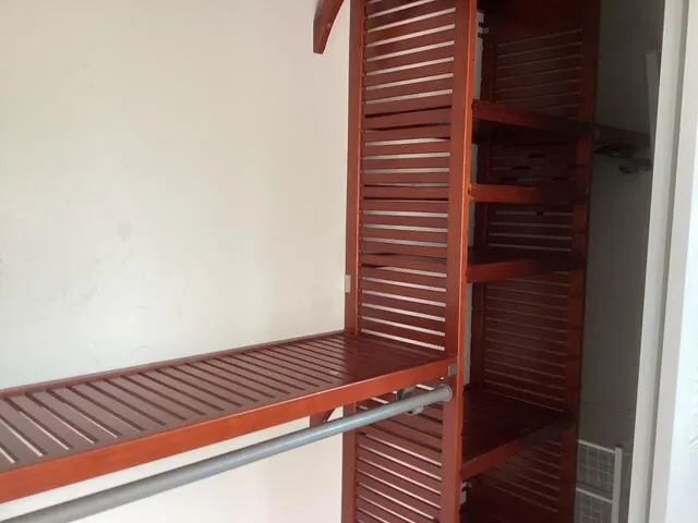red wood built-ins