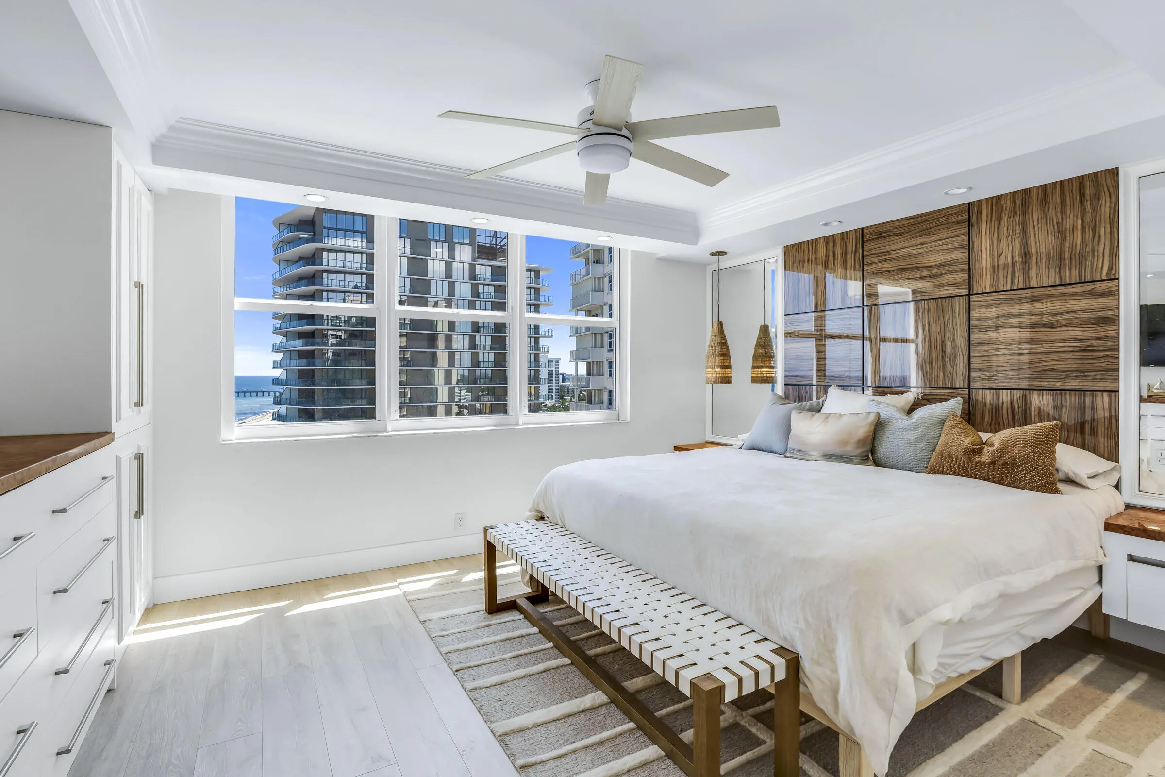 Primary suite is a serene oasis of luxury and tranquility.