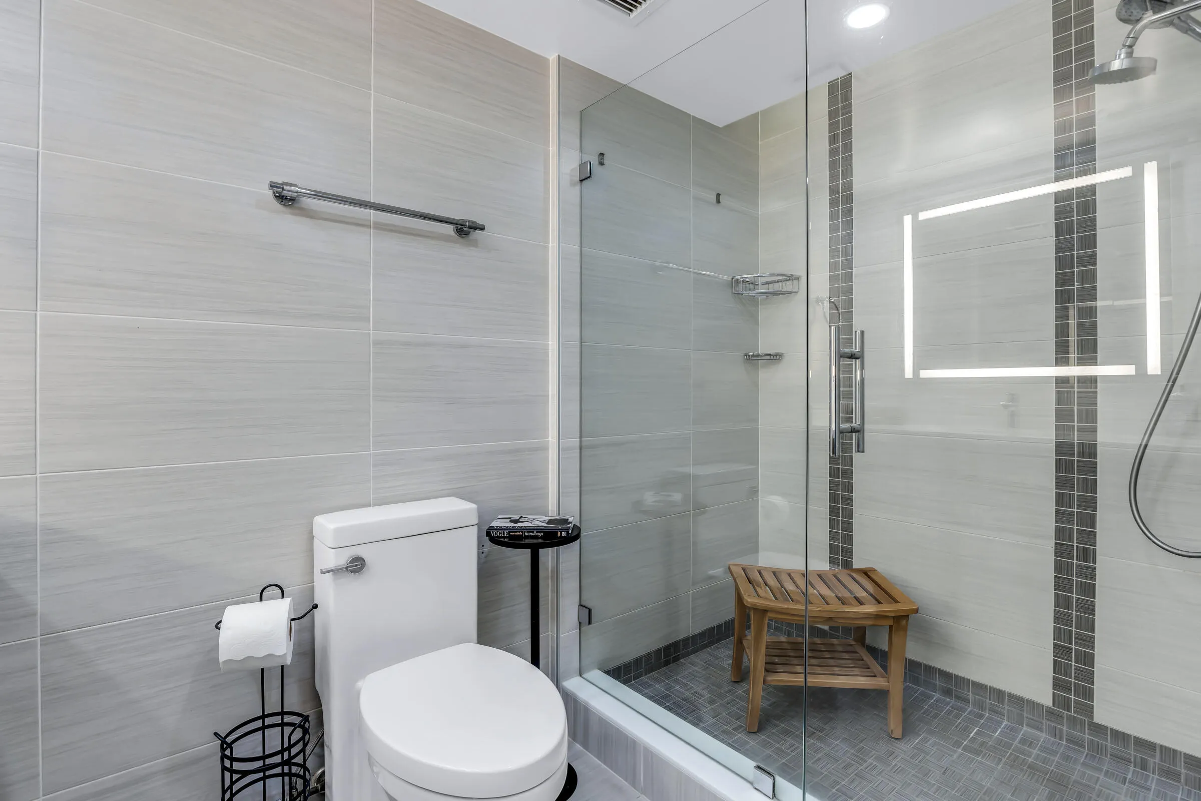 Custom master bath offers a spa like retreat and elegant design