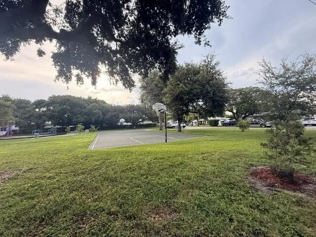 Basteball court across the street.