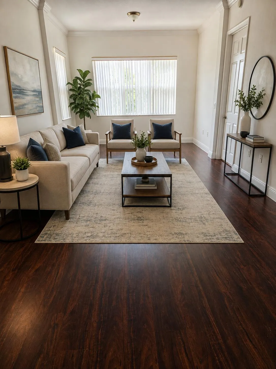 Living area virtually staged