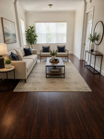 Living area virtually staged