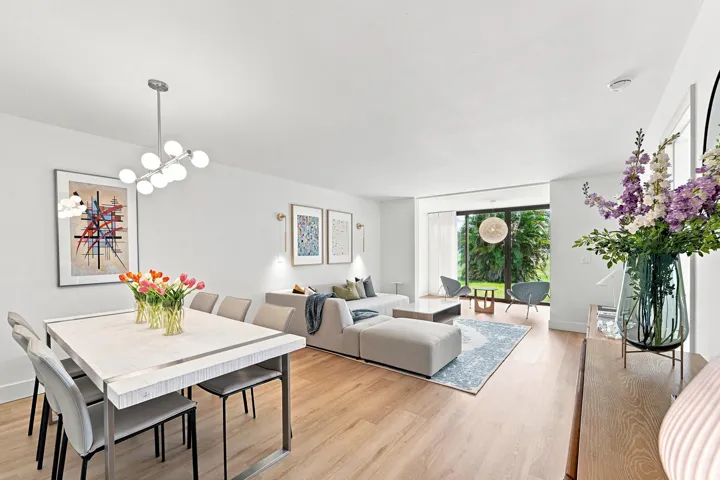 Formal dining area and living area