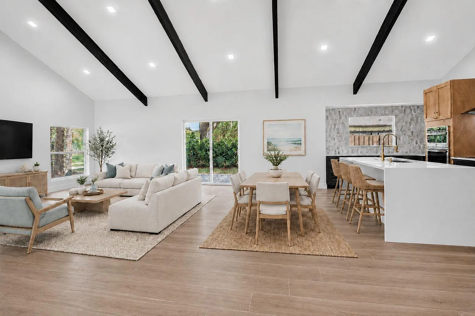 Living and Dining room virtually staged