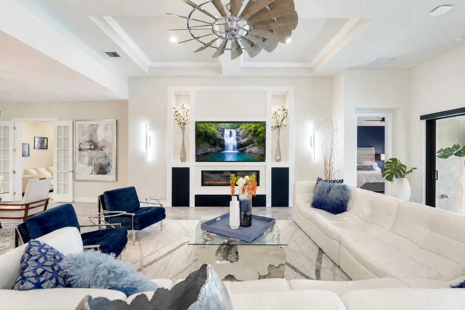 with electric fireplace