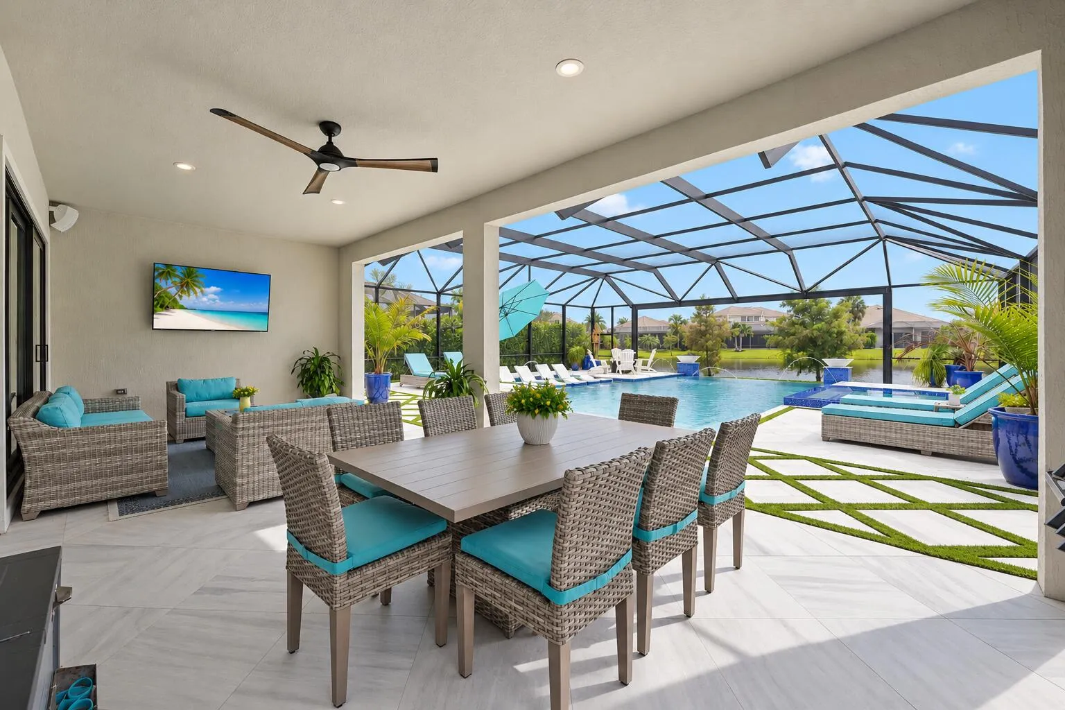 Extended Covered outdoor living area