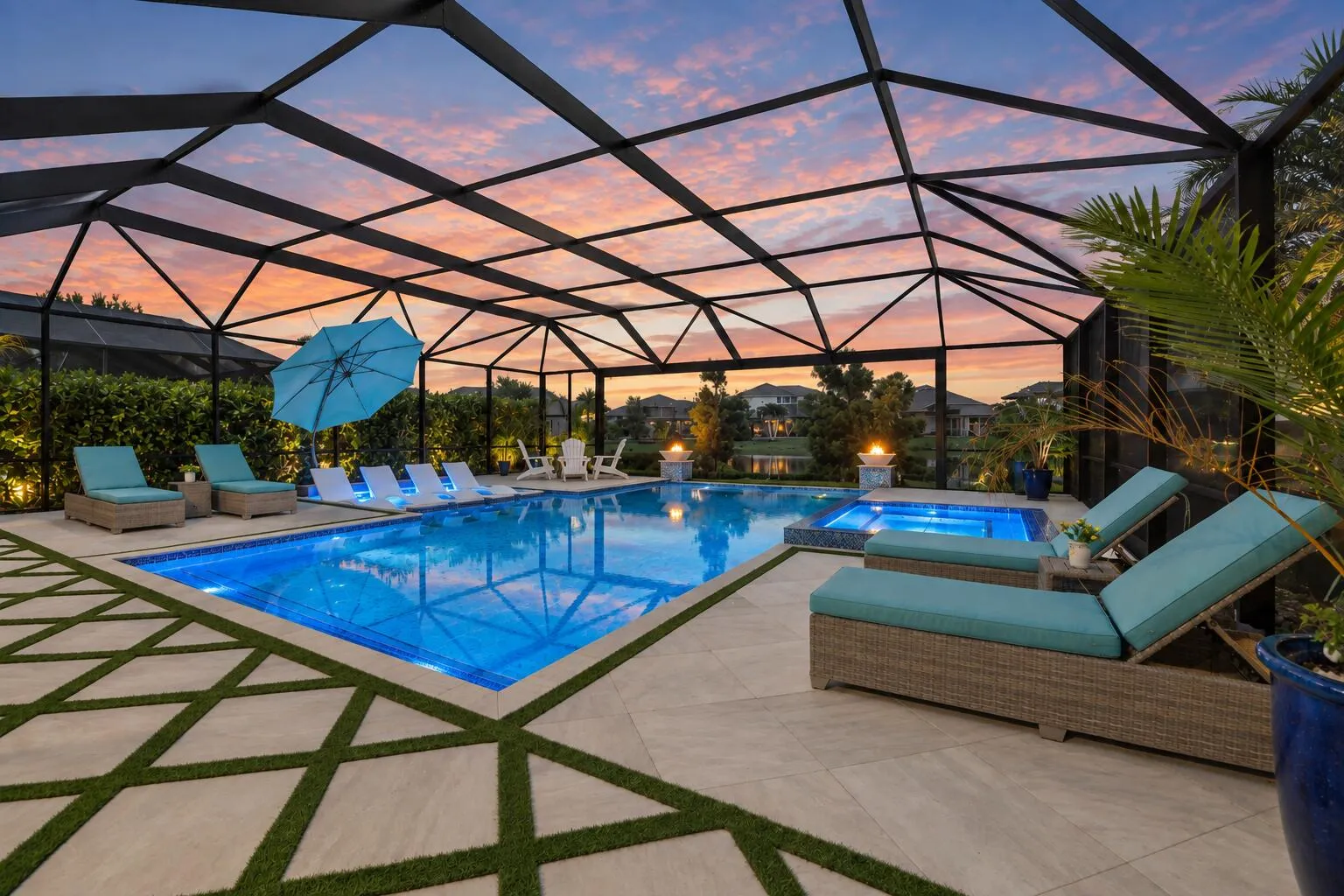 Pool fire features