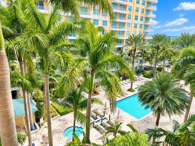 View from condo of pool