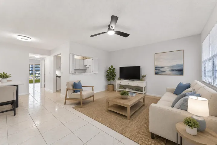 Living area virtually staged.