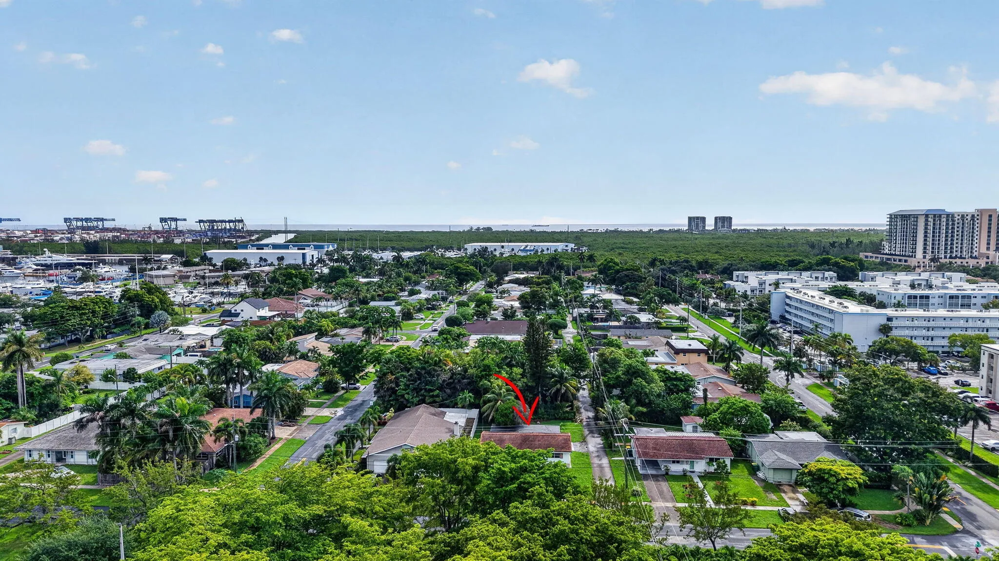 Aerial — Property Marked; Minutes to Port Everglades and the Atlantic Beaches