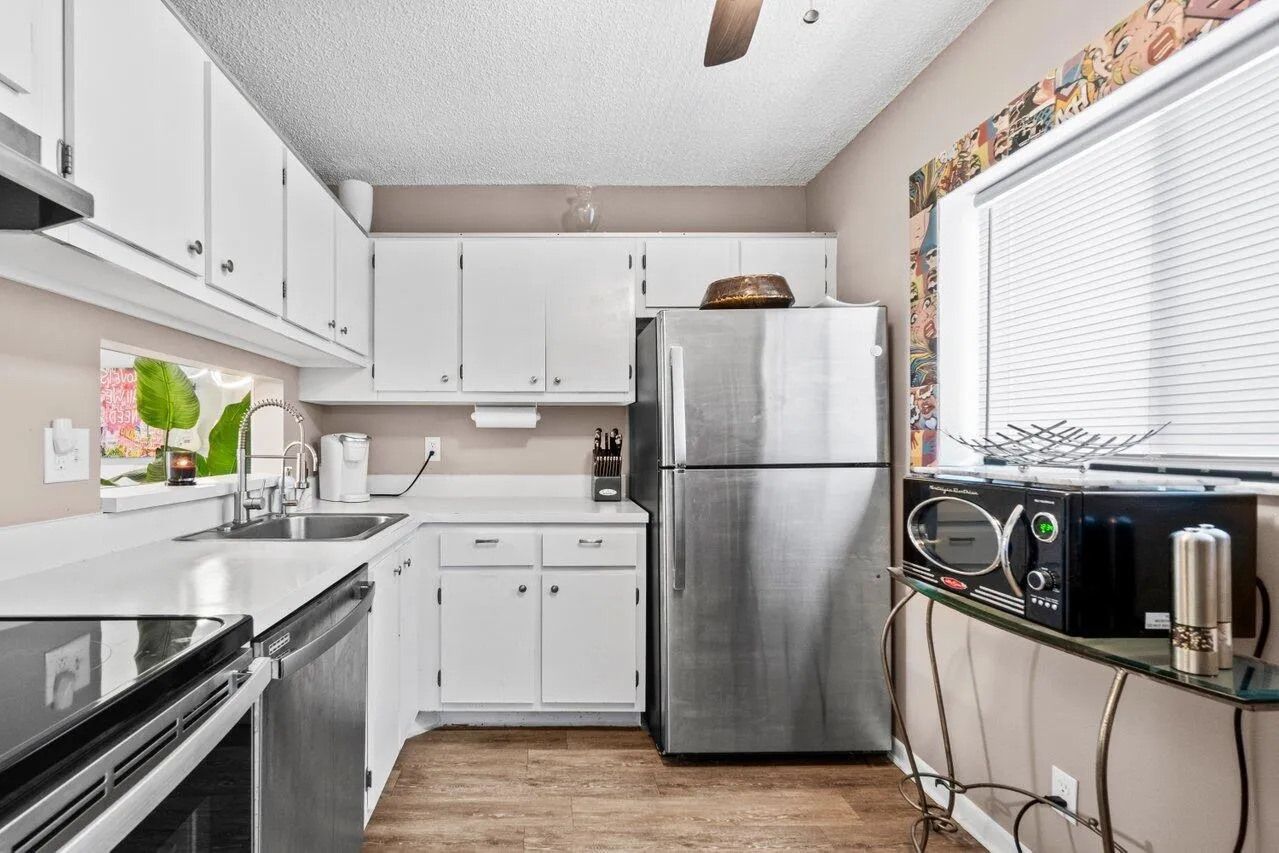 The kitchen to your right as you enter