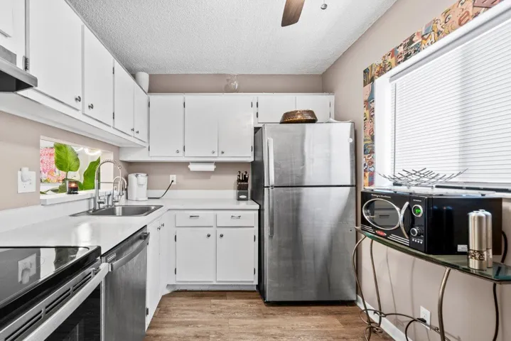 The kitchen to your right as you enter
