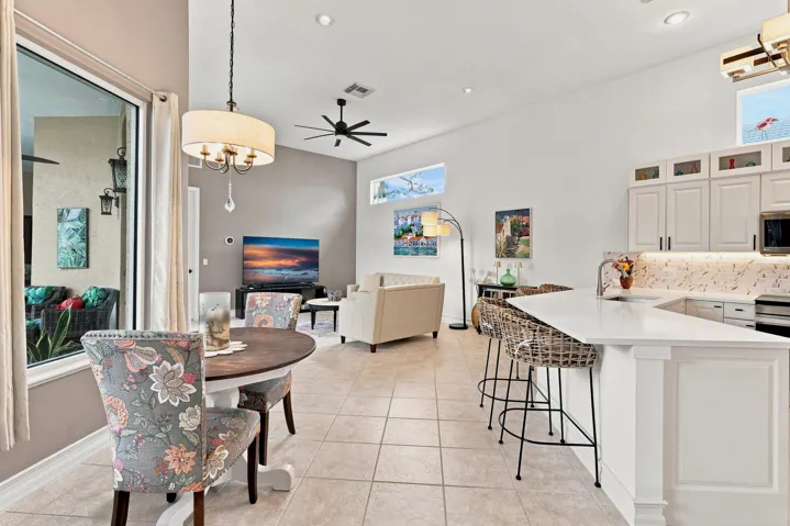 eat-in kitchen and family room