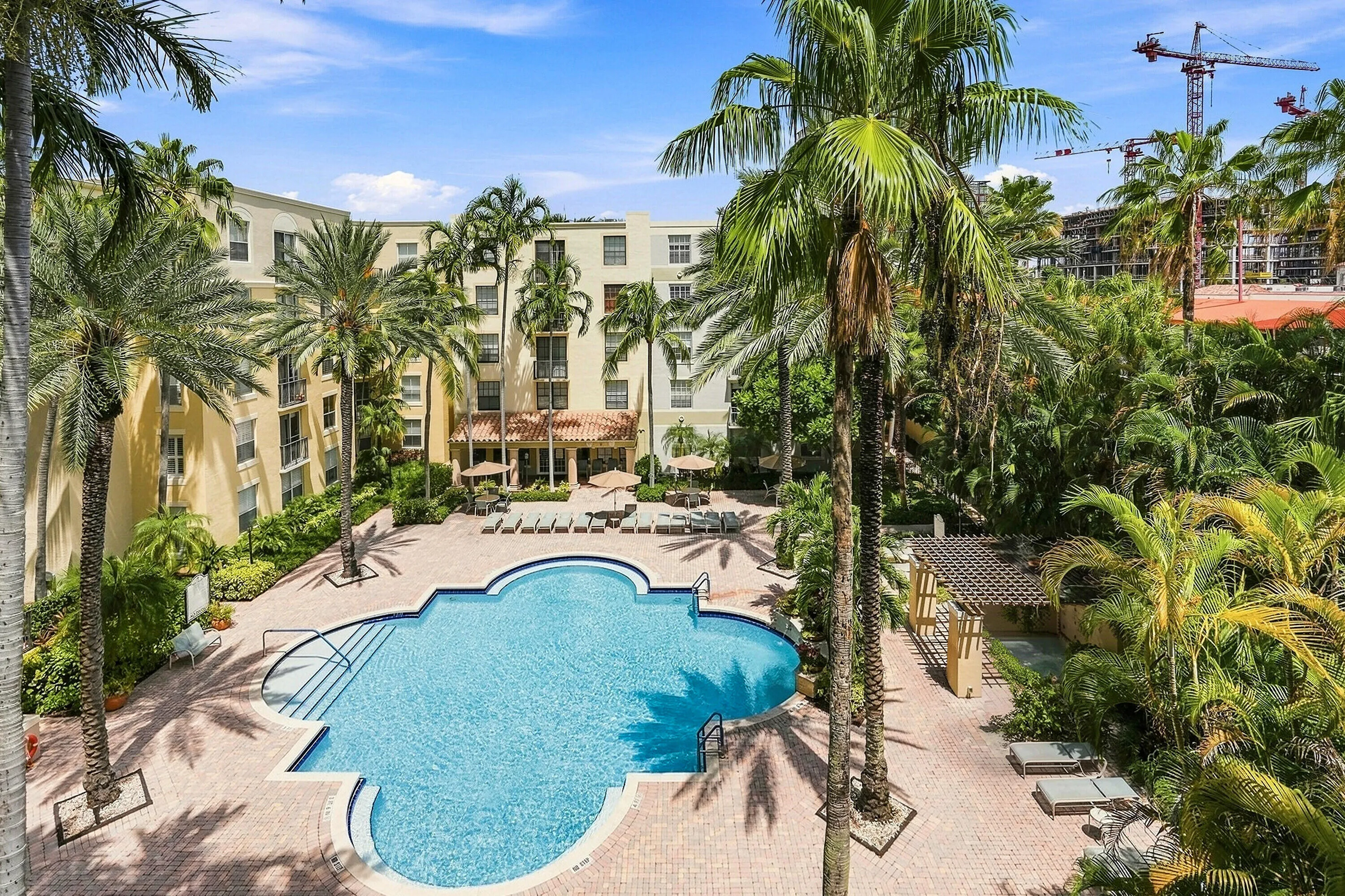 Beautiful pool courtyard view from the condo